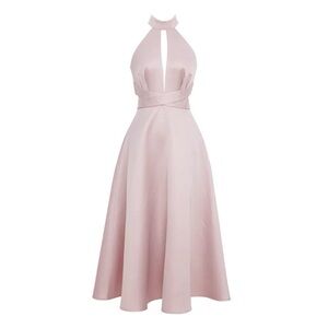 Elegant Pink Halter Dress